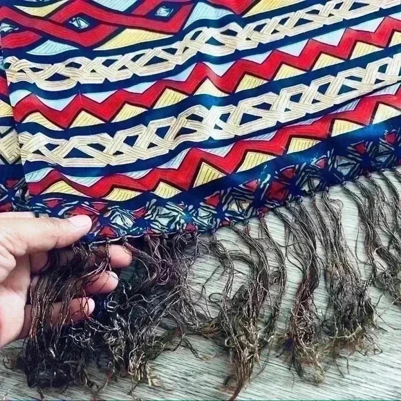 Vintage Multi Colour  100% Silk Scarf - Picture 5 of 5